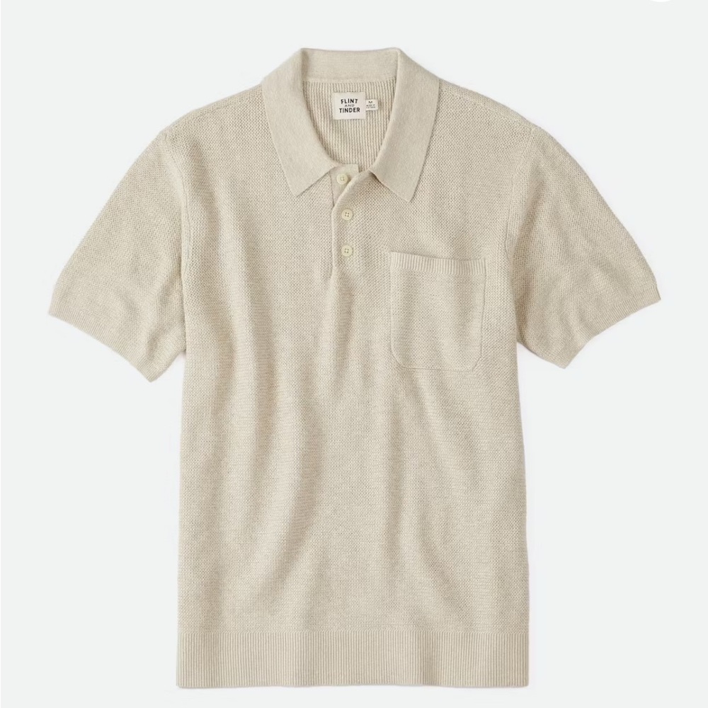 Flint and Tinder Cotton Linen Sweater Polo Shirt